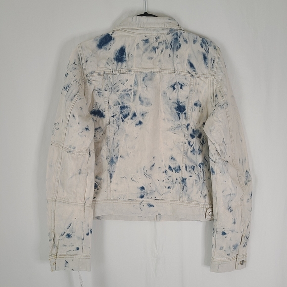 NWT Free People Rumors Denim Jacket Jones Tie Dye Blue Size Large 🛑 FINAL PRICE - Picture 4 of 12
